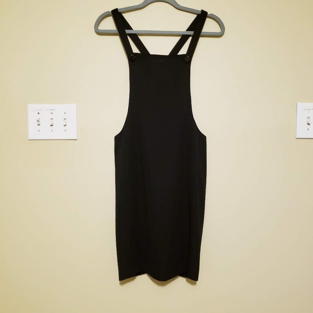Vintage black pinafore overall dress